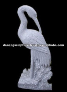 Statue de cigogne de jardin sculptée à la main de style design oriental granit de marbre intérieur et extérieur Catégorie de produit Statues-DSF-T1081 - Product Image 2
