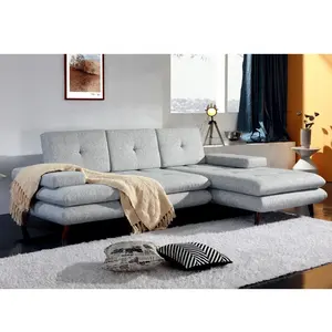 Conjunto de sofás de tela afilada L de último diseño