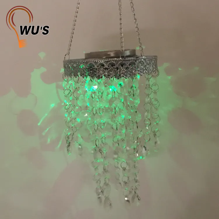 Cheaper bunten dekoration veränderbar solar kristall jar lichter lampe solar kristall hängen licht