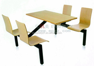 Ensemble à manger en bois dubaï salle à manger de cantine Table et chaise - Product Image 1