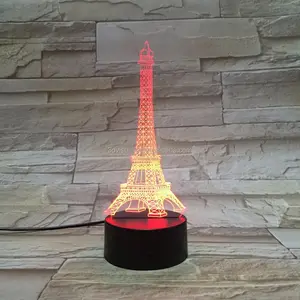 Valentine's Day gift Eiffel Tower 3D illusion lamp 3D LED Night Light 3D Desk Lamp