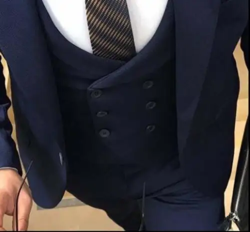 חתונה רשמית ללבוש גברים של 3 חתיכה חליפות שושבין החתן מסיבת שושבין Tuxedos Custom מעיל בלייזר (מעיל + מכנסיים + אפוד)