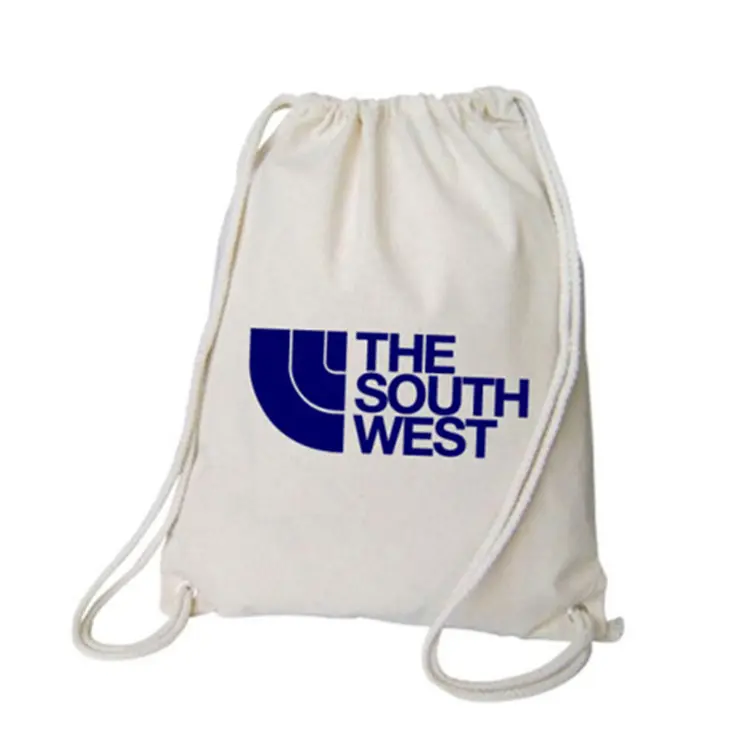 White Cotton Bag Wholesale White Cotton Canvas Drawstring Rucksack Backpack Bag With Logo For Students