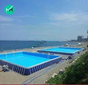 Grande piscina commerciale colorata a buon mercato con struttura in metallo in vendita