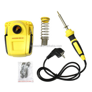 TOPEAST 110V 230V <span class=keywords><strong>30W</strong></span> כתום צבע חשמלי הלחמה תחנת עם חוט הלחמה, הלחמה stand עבור pyrography