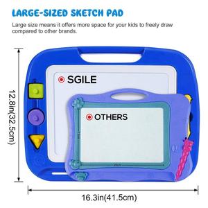 Tavolo da <span class=keywords><strong>disegno</strong></span> giocattolo con supporto pieghevole, appiedino, 3 timbri, Non tossico magnetico scarabocchio per bambini - Product Image 5
