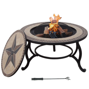 30 Zoll Keramik runden Grill Holzkohle Outdoor Tisch Feuerstelle