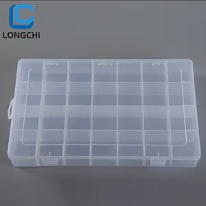 28 Compartment Clear Plastic Removable grids box Rectangular Electronic Components Box Organizer Bin Storage Box