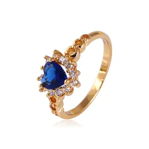 Anillo de piedras preciosas de colores con forma de corazón para chica, joyería elegante, gran oferta, estilo irlandés, 11480