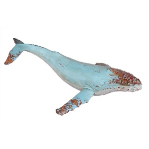 Humpback Điêu Khắc Cá Voi Điêu Khắc Trang Trí Nội Thất Nhựa Giả Gỗ - Product Image 3