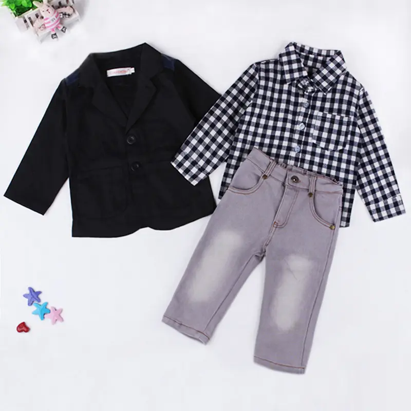 Vente chaude enfants été garçon costume bébé 3 pièces ensembles enfants fête vêtements boyset113