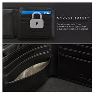 Nuovissimo portafoglio in <span class=keywords><strong>pelle</strong></span> RFID da <span class=keywords><strong>uomo</strong></span> di lusso che blocca il passaporto porta carta di credito (1 pz/set) - Product Image 6