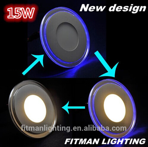 cálido color de doble forma redonda 3 cambiar los modos de ultra- delgado led empotrada en el techo la luz del panel - Product Image 1