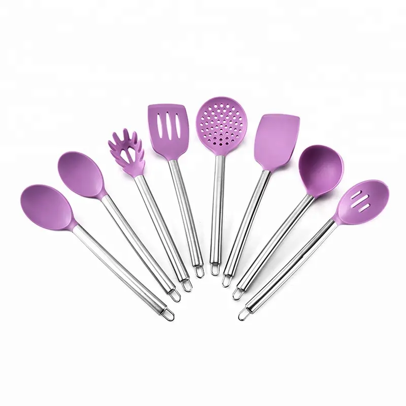 Silicone Home And Kitchen Products 2018 Purple Kitchen Utensil Set