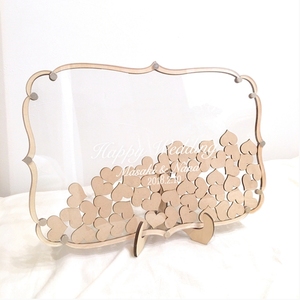 Libro de invitados con corazón de madera, corte láser, para <span class=keywords><strong>boda</strong></span>, <span class=keywords><strong>2022</strong></span> - Product Image 2