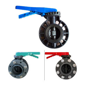 ATA valve company red orange blue green handle manual lever upvc grey water butterfly valves price