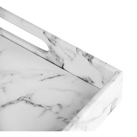 Nouvelle arrivée Offre Spéciale plateau de service rectangulaire en cuir de marbre fait main personnalisé