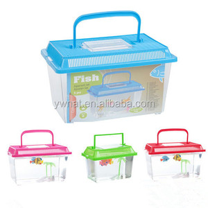 Nhựa bể cá nhỏ Rùa bát bò sát côn trùng cá vàng lồng carabshandle Xem cá bền vững. - Product Image 1