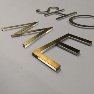 Lettres de nom <span class=keywords><strong>en</strong></span> acrylique transparent 3D, <span class=keywords><strong>miroir</strong></span> doré, signalétique alphabétique - Product Image 5