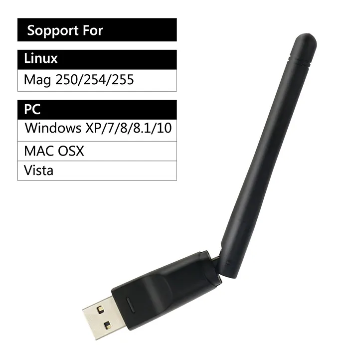 ดองเกิล USB WiFi/RT5370สีดำอะแดปเตอร์ USB WiFi Xindaba CE