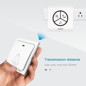 Linptech G1 Wireless Doorbells หลายเครื่องรับ UK ปลั๊ก300เมตร2 Gang Doorbell สวิทช์