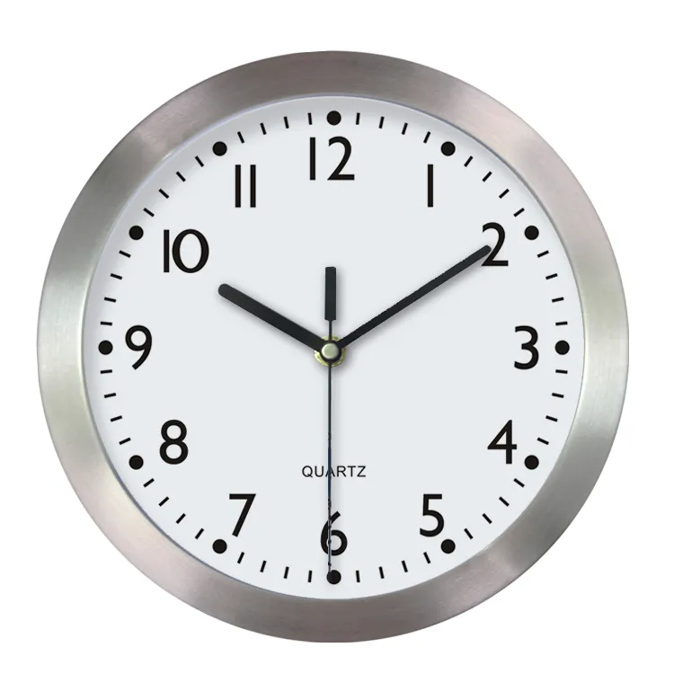 Hottest Sell Modern Design 12 Inch Aluminum Metal Case Silent movement Quartz Decorate Decorative Digital Wall Clock