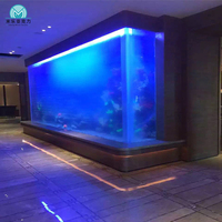 Acuario de peces artificiales de cristal curvado, producto en oferta, precio directo de fábrica