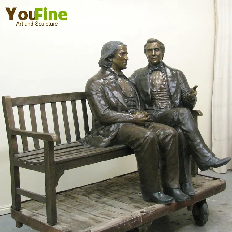 Levensgrote Bronzen Standbeeld van Brigham Jong & Joseph Smith voor Tuin