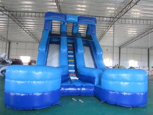 Azul <span class=keywords><strong>Marino</strong></span> doble Lane inflable tobogán de agua para la venta - Product Image 2