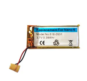 Baterai 3.7V Li-ion 616-0531 330MAh untuk IPod Nano 6 6th 8GB 16GB Nano 6 Baterai