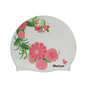 หมวกว่ายน้ำซิลิโคนสำหรับเด็กที่สง่างามหมวกว่ายน้ำสำหรับเด็กหมวกอาบน้ำแบบนุ่มสีขาว - Product Image 1