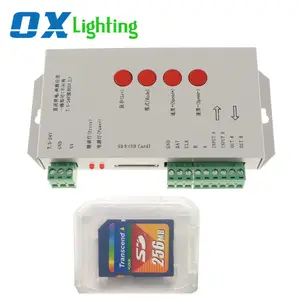 Controlador de luz Led programable T1000s, SK6812, WS2811, WS2812, WS2812b, WS2801, controlador de tarjeta SD para tira LED, 1 unidad