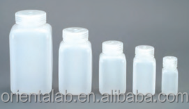 Botella transparente de plástico HDPE con tapa de rosca, botella de boca ancha cuadrada, 500ml, PP - Product Image 1