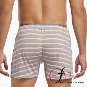 Männliche bequeme Unterwäsche Modal gestreifte Boxer Button Fly Boxershorts Old Man Unterwäsche - Product Image 3
