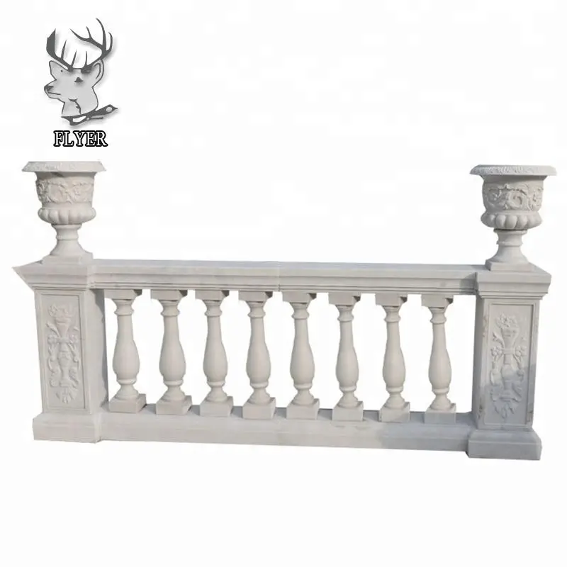 Balcone decorazione in marmo bianco di pietra balaustre corrimano