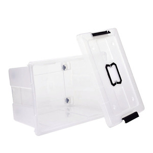 Customized wholesale large plastic box waterproof strong boxes,clear plastic storage containers with lids