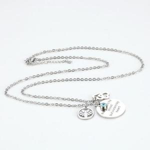 Collier avec pendentif commémoratif en acier inoxydable pour femmes, cœur, idée cadeau de famille - Product Image 3