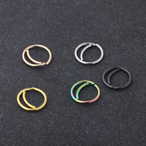Anello per Naso a Luna in Acciaio Inossidabile, Piercing Indiano per Setto Nasale, Gioielli per il Naso, Piccolo Anello per Piercing per Donna e Uomo - Product Image 3