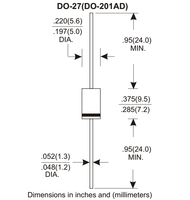 Redresseur à diode Schottky SR560 60V 5 Ampères