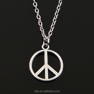 Joyería de moda collar símbolo de paz colgante collar antiguo plata para <span class=keywords><strong>el</strong></span> regalo - Product Image 1