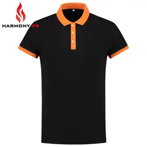 Хлопковая трикотажная футболка поло EN11612 с пуговицами, Униформа, огнестойкая футболка