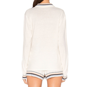 Nuovo arrivo pigiami da <span class=keywords><strong>donna</strong></span> in cotone a contrasto con costine Shorts estivi <span class=keywords><strong>taglie</strong></span> <span class=keywords><strong>forti</strong></span> tinti in tinta unita - Product Image 3