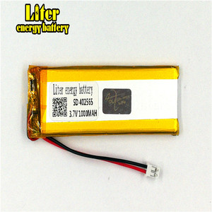 Socket 2.0 2 line 3.7 V 402565 1000 mAh wholesale rechargeable polymer lithium battery for cell phone, digital Phone - Product Image 2