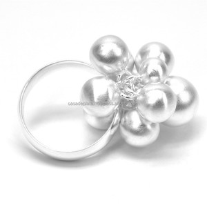 Bague en argent sterling 925 avec boules brossées - Product Image 2