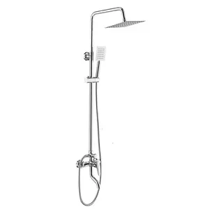 Terkena Wall Mounted Shower Keran Rain Shower Set Outdoor Shower Berdiri