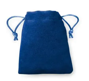 Темно-синее Флокирование изготовленный на заказ бархатный мешок мешочек на шнурке для украшений