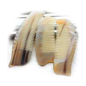 QS brand Custom high grade hot sale cow horn straightening hair comb