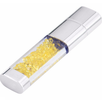 Clé USB en verre cristal haute vitesse USB 2.0, mémoire flash 32 Go, clé USB en verre avec logo personnalisé, clé USB 16 Go