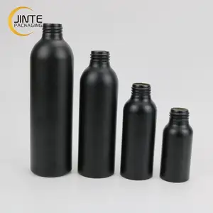 250ml מט שחור מתכת ניקוי אריזה אלומיניום בקבוק עם בורג כובע