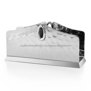 Nouveau design porte-mouchoirs américain porte-serviettes indien fabriqué à la main porte-serviettes en acier inoxydable martelé avec anneau - Product Image 1